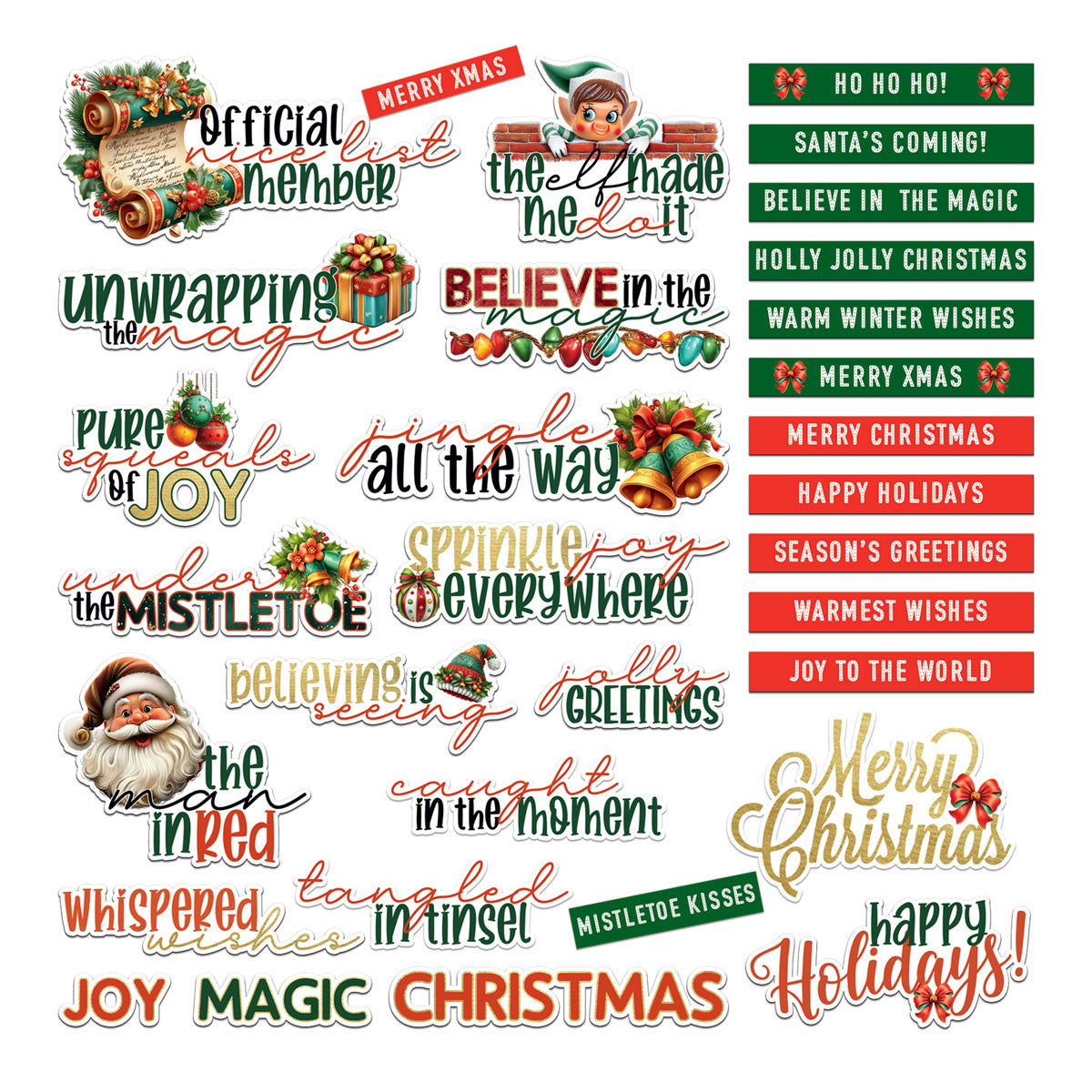 49 & Market Jolly Jingles Chipboard Set